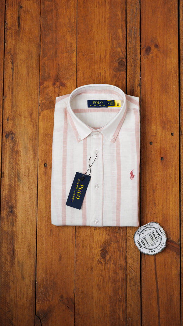 Camisa RL Riscas Rosa