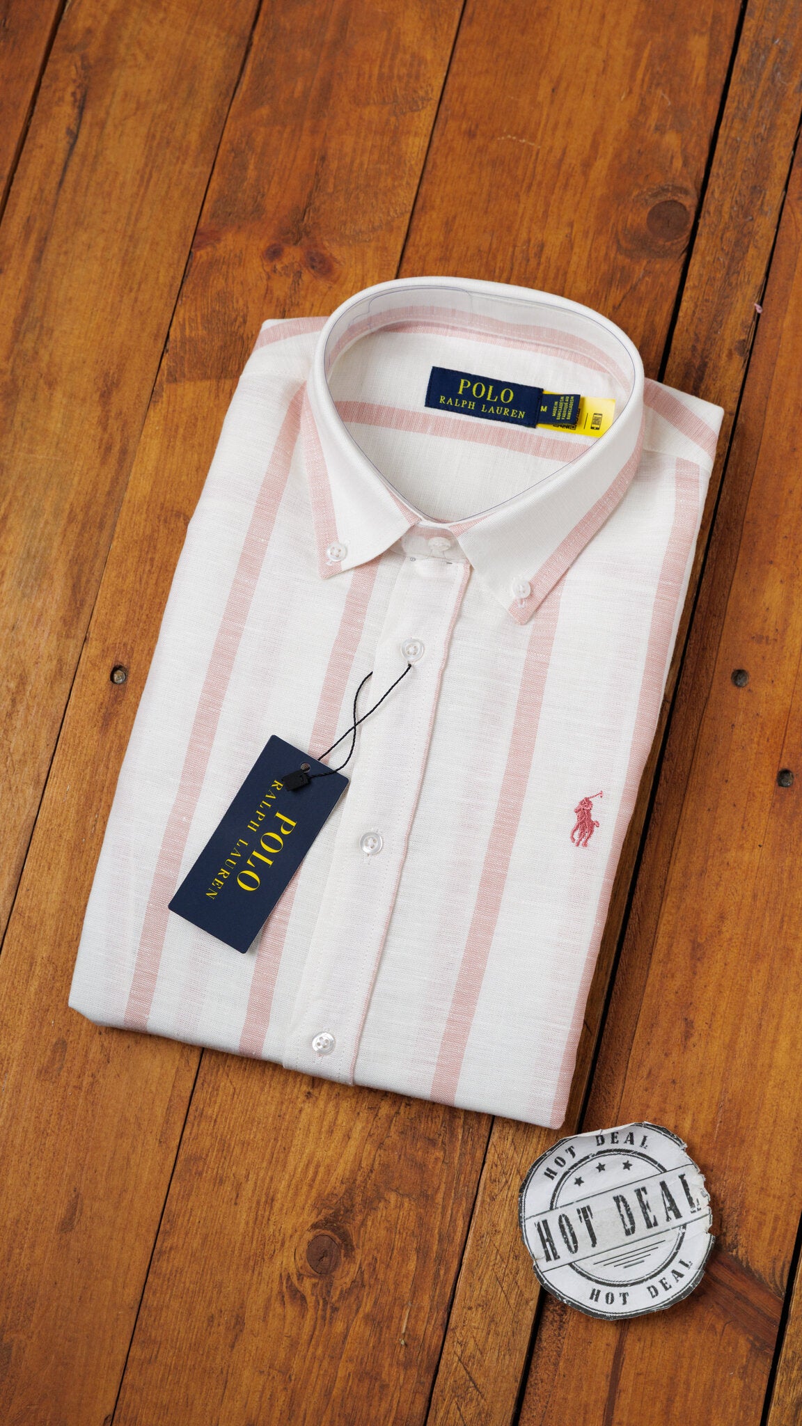 Camisa RL Riscas Rosa
