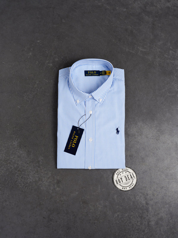 Camisa RL RIscas Azuis Claras