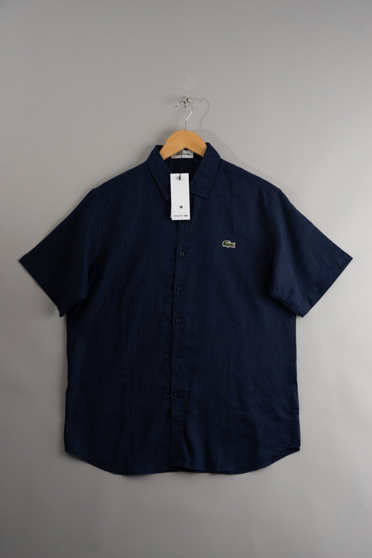 Camisa Linho Lac Manga Curta Marinho