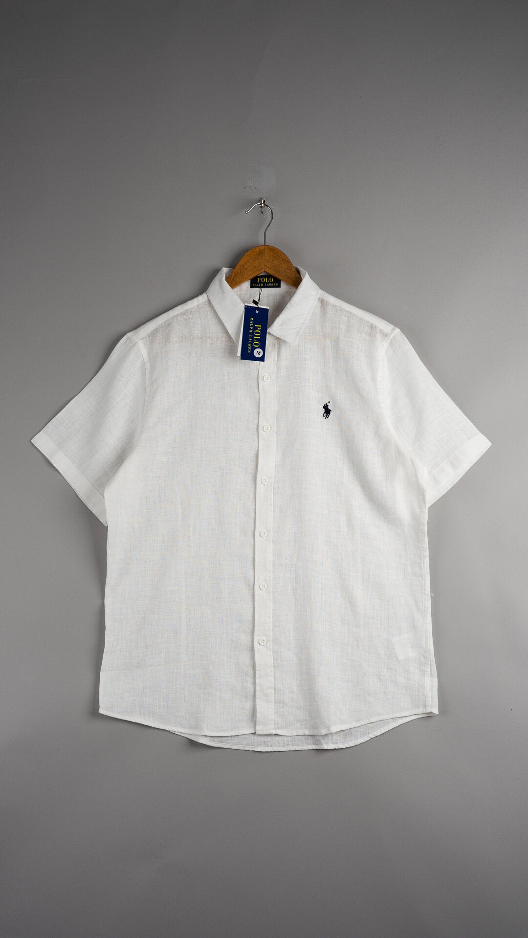 Camisa Linho RL Manga Curta Branca