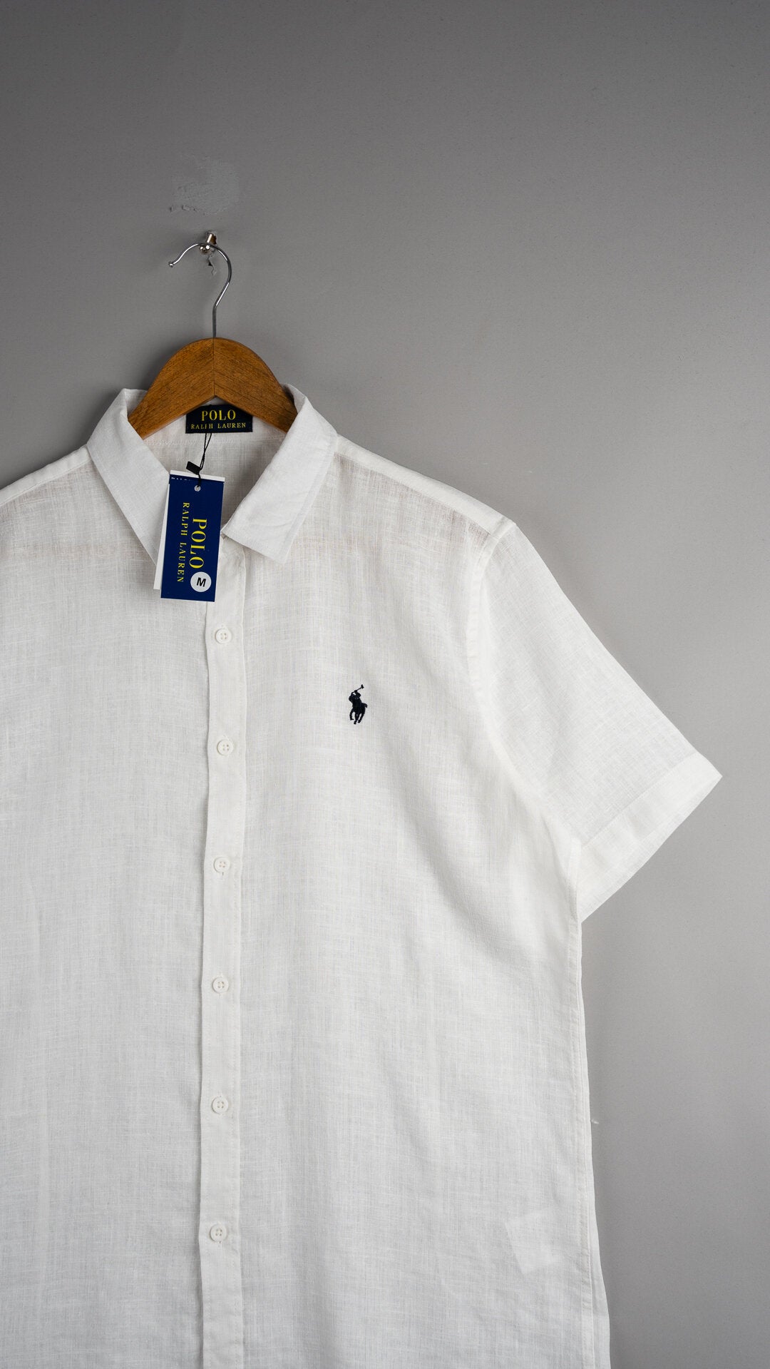 Camisa Linho RL Manga Curta Branca