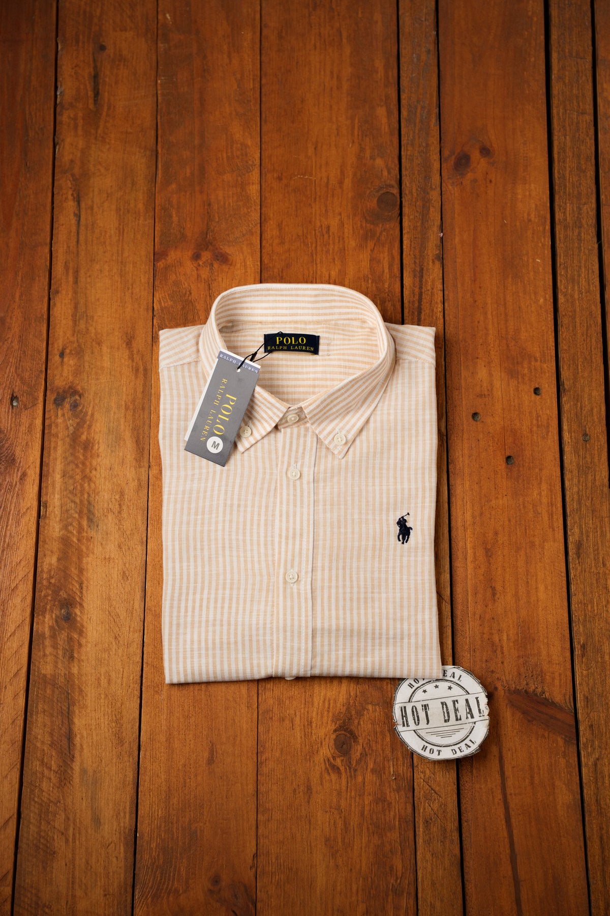 Camisa RL Riscas Salmão