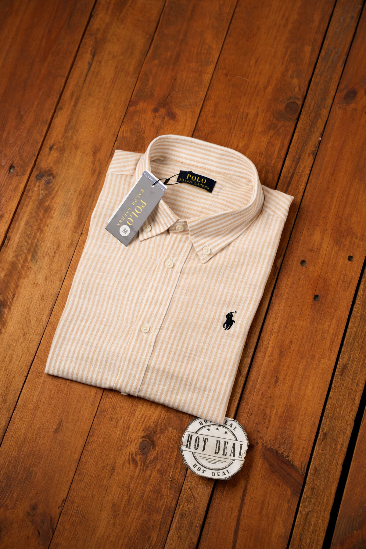 Camisa RL Riscas Salmão