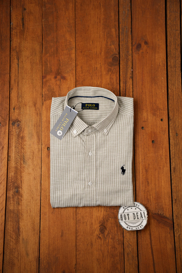 Camisa RL Riscas Cinzenta