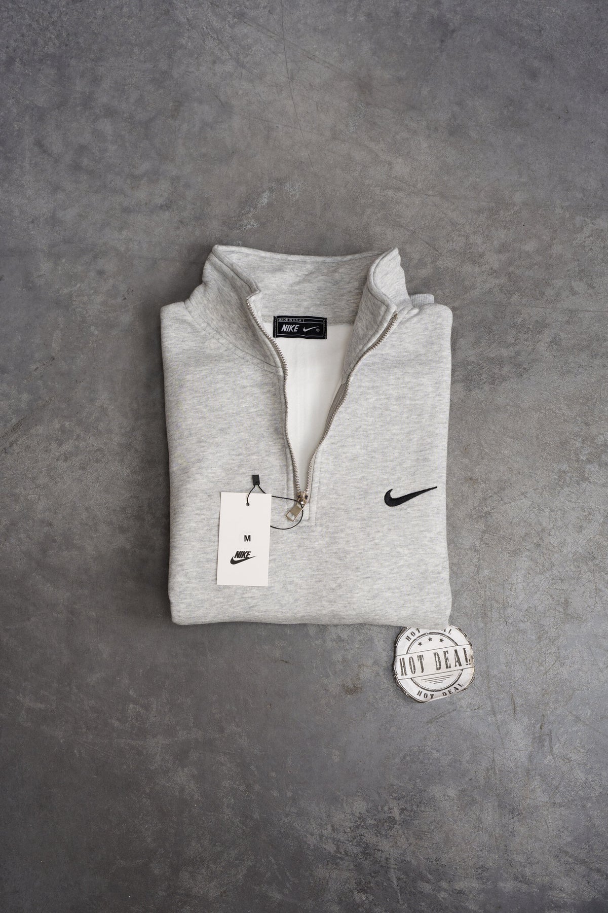 Sweat Meio Fecho NK Cinzento