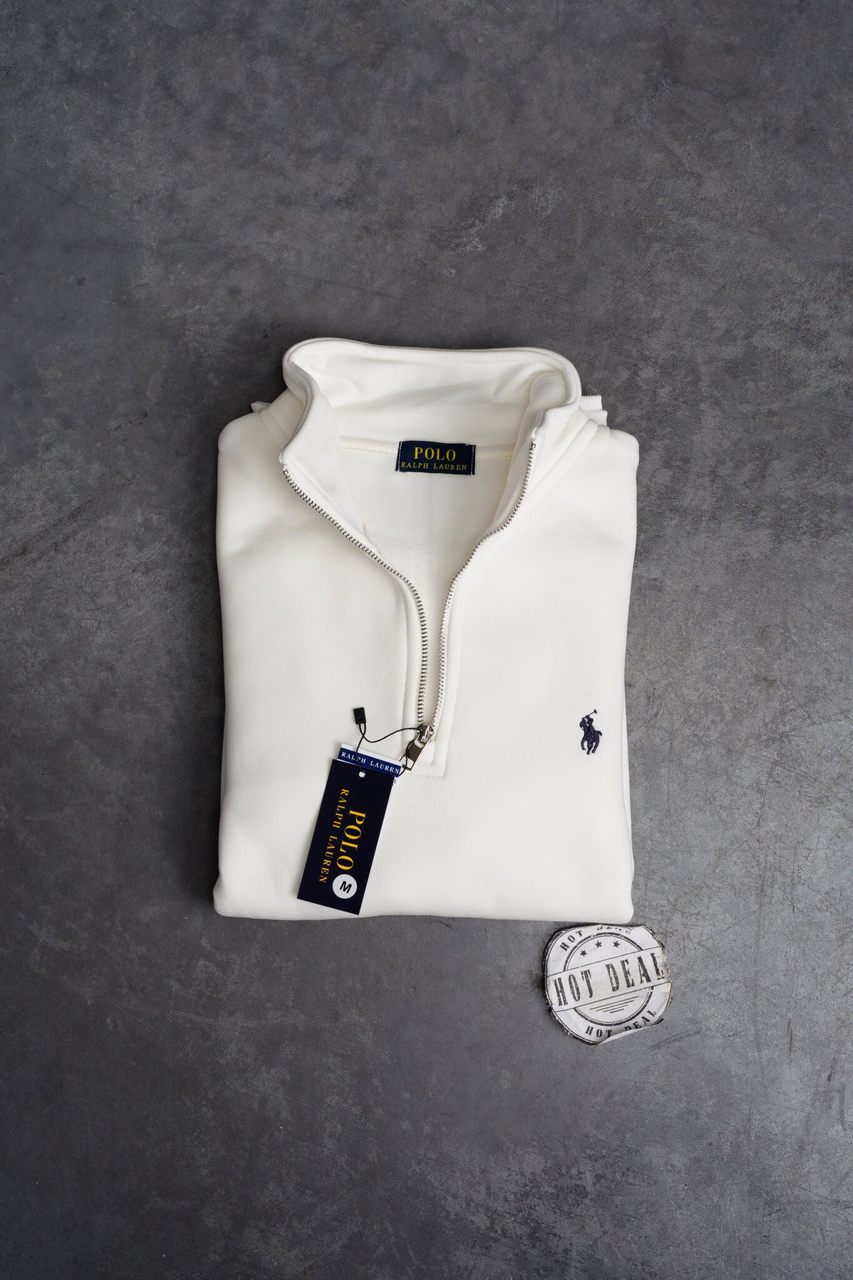 Sweat Meio Fecho RL Branco