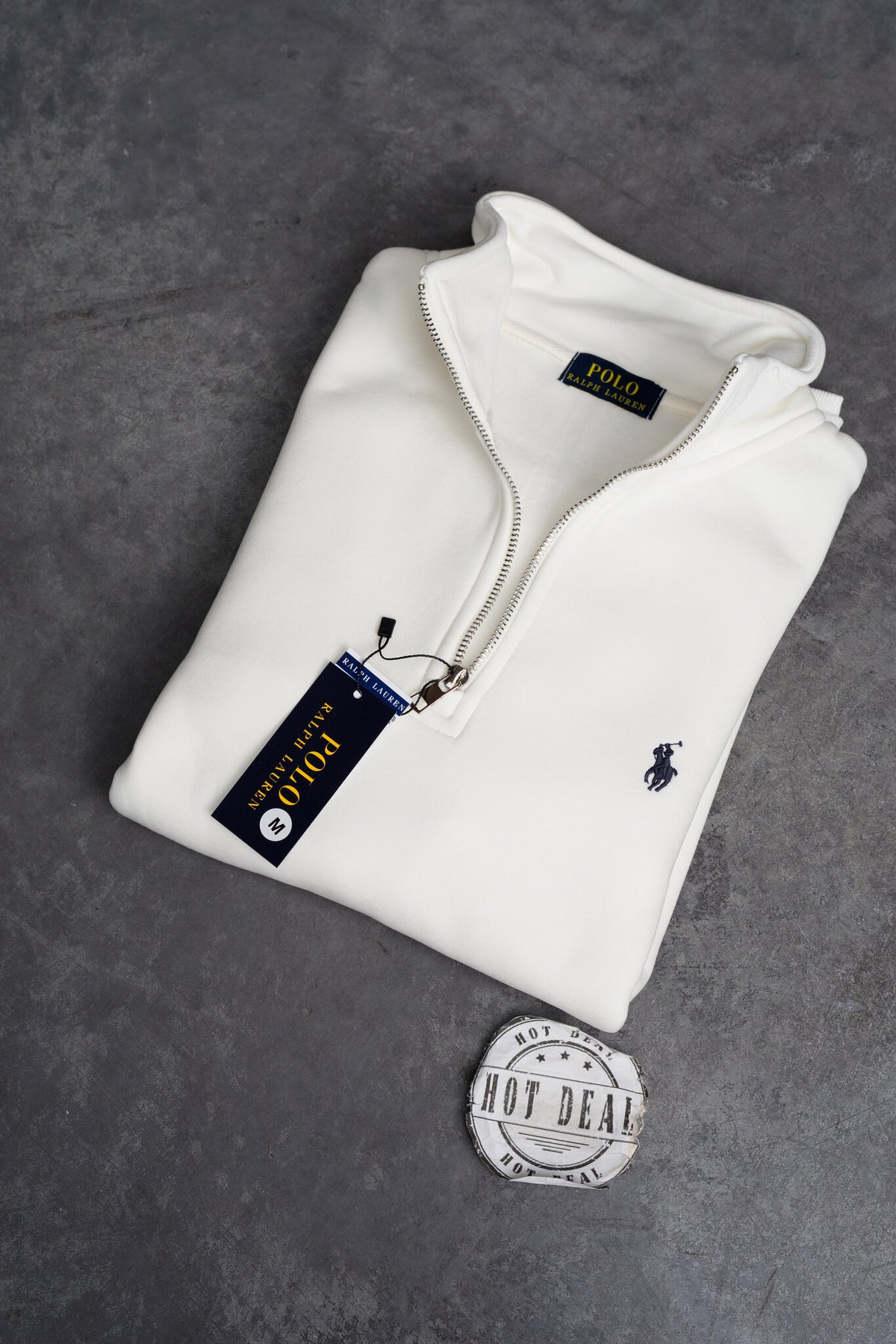 Sweat Meio Fecho RL Branco
