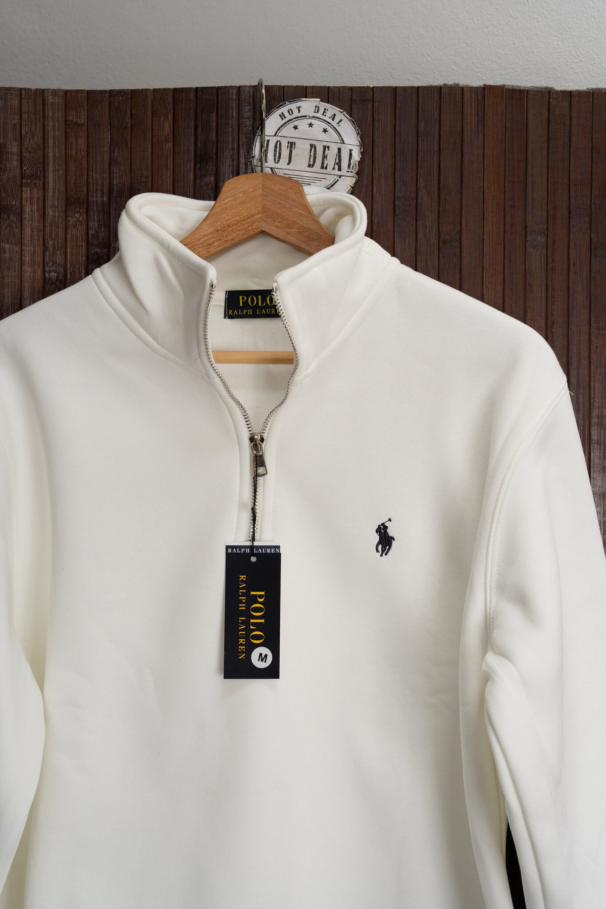 Sweat Meio Fecho RL Branco